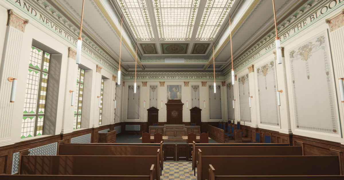 Rendering of Ceremonial Courtroom remodeling