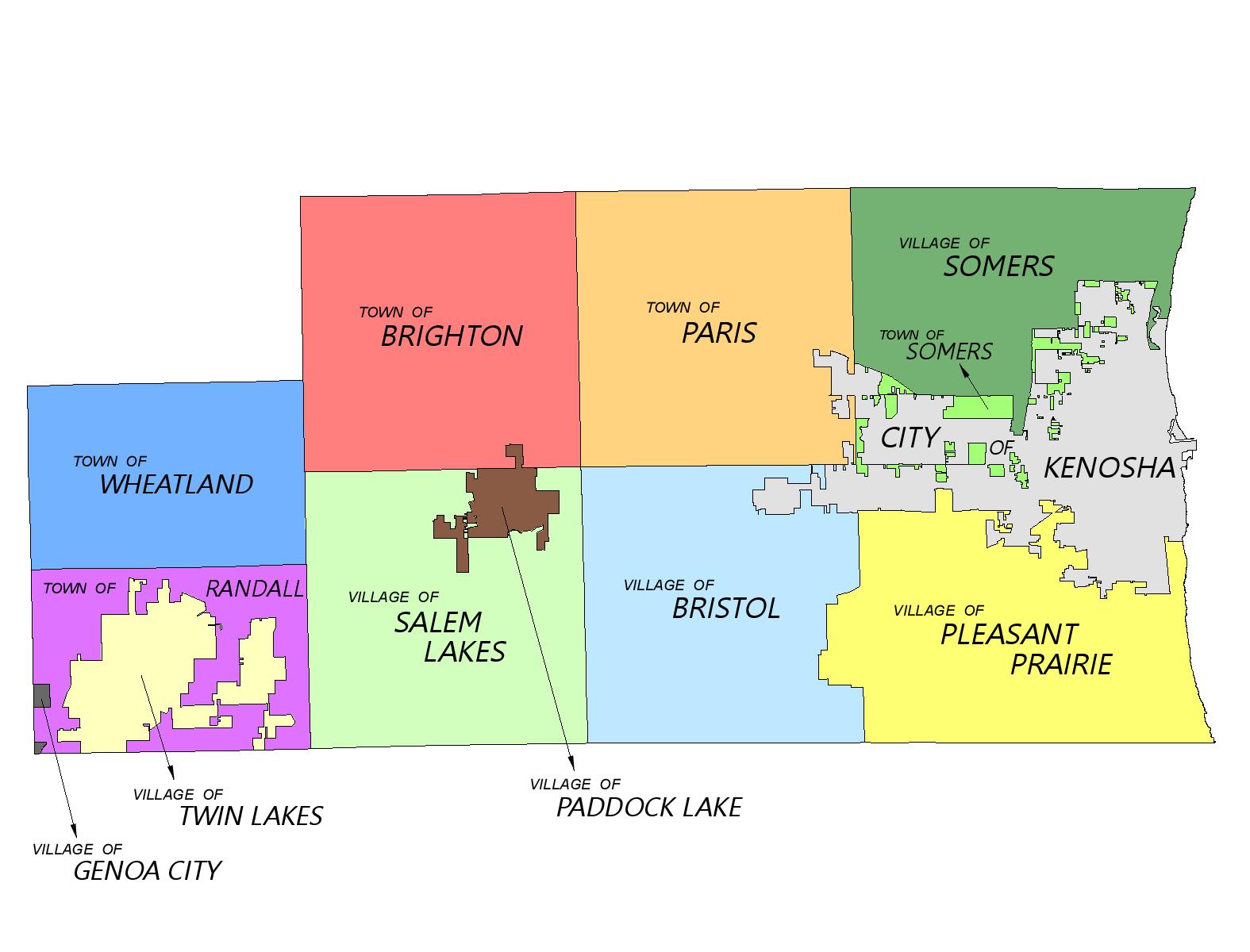 Kenosha County Municipalities Map