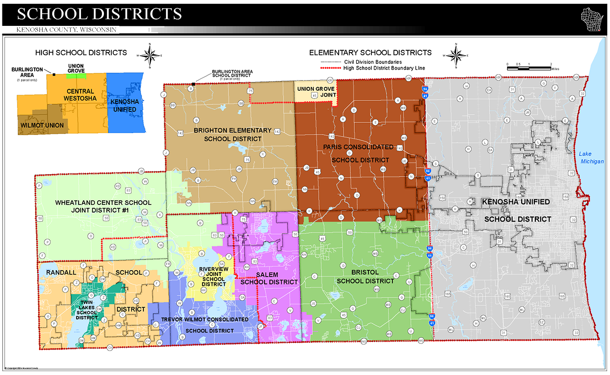 Kenosha County School Districts Map