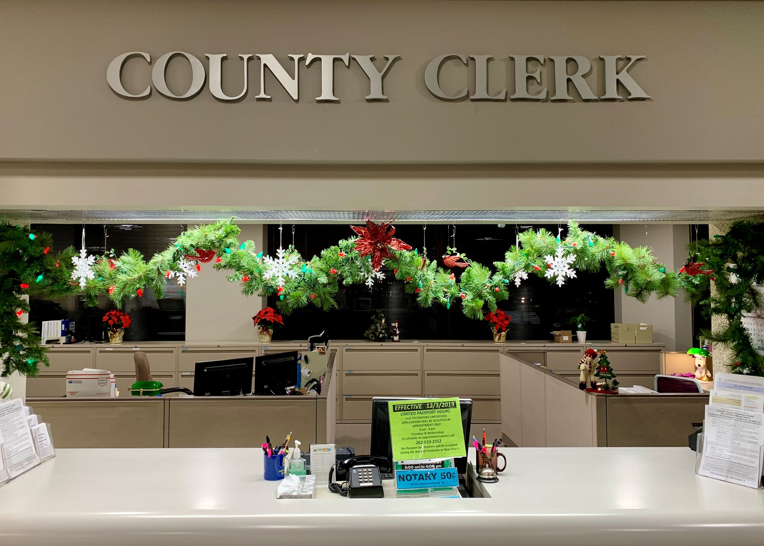 Clerk's office counter