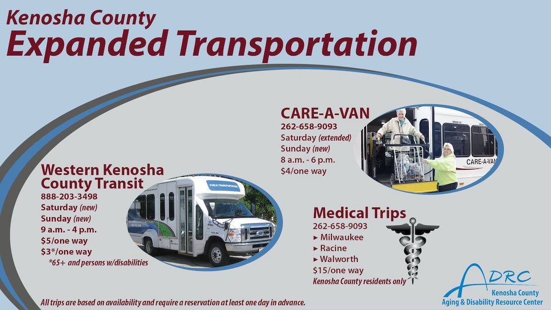 Kenosha County transit updates graphic