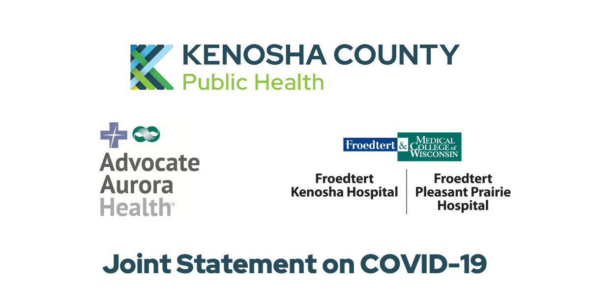 Kenosha County Public Health, Aurora and Froedtert South logos