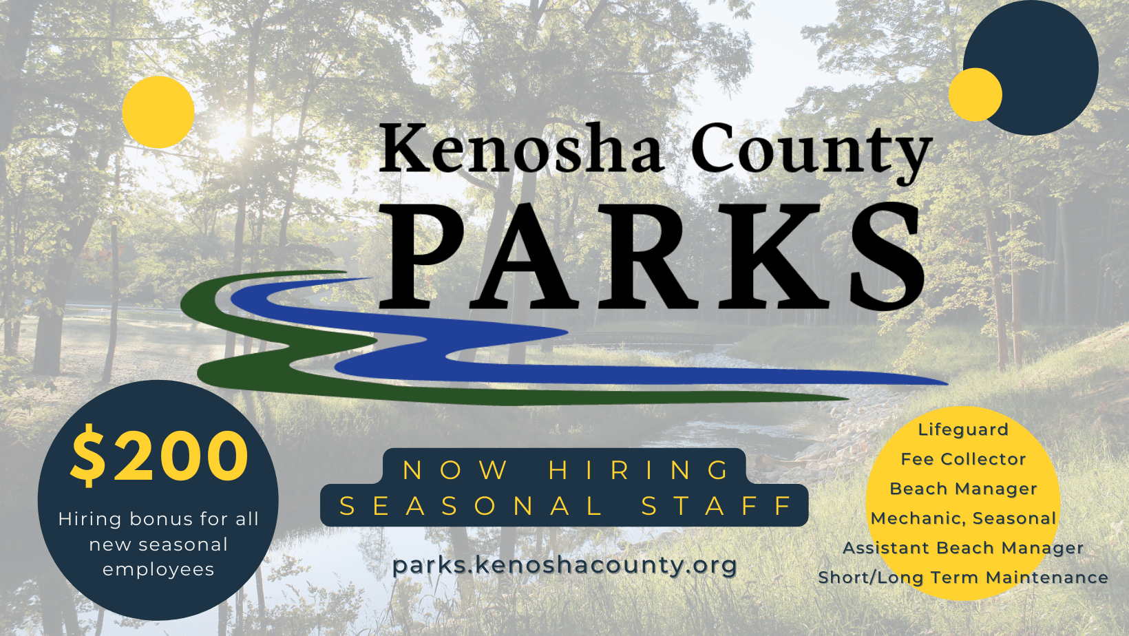 Kenosha County Parks Now Hiring 2022