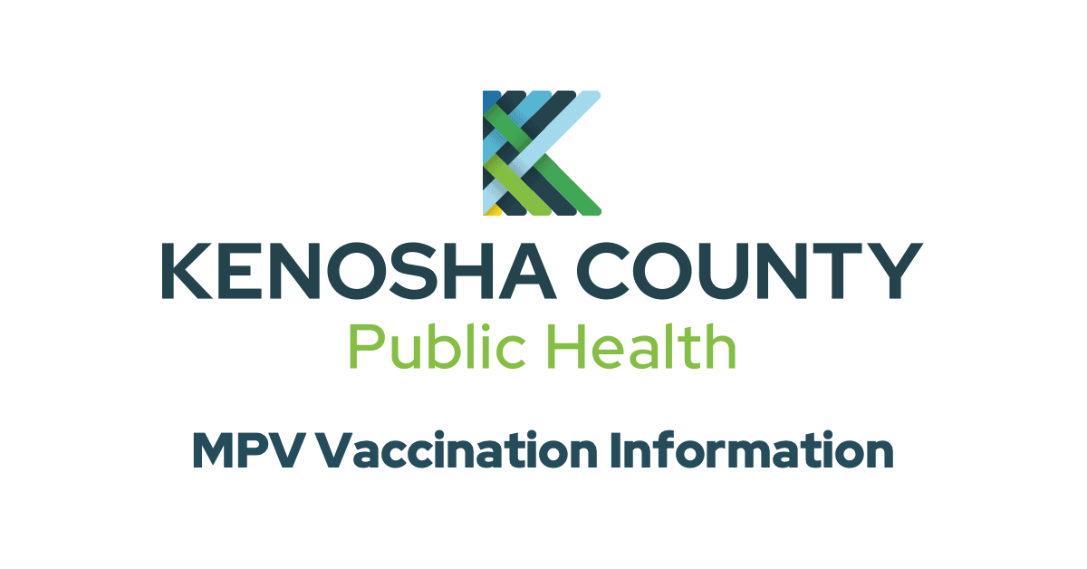 Kenosha County Public Health logo and text "MPV vaccination information"