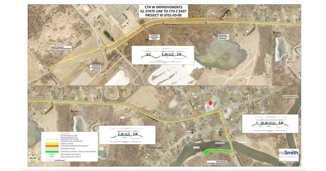Overview map of Highway W improvement project area