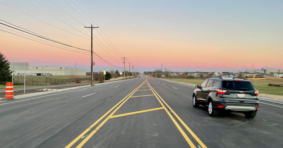 Photo of newly reconstructed Highway K in November 2022