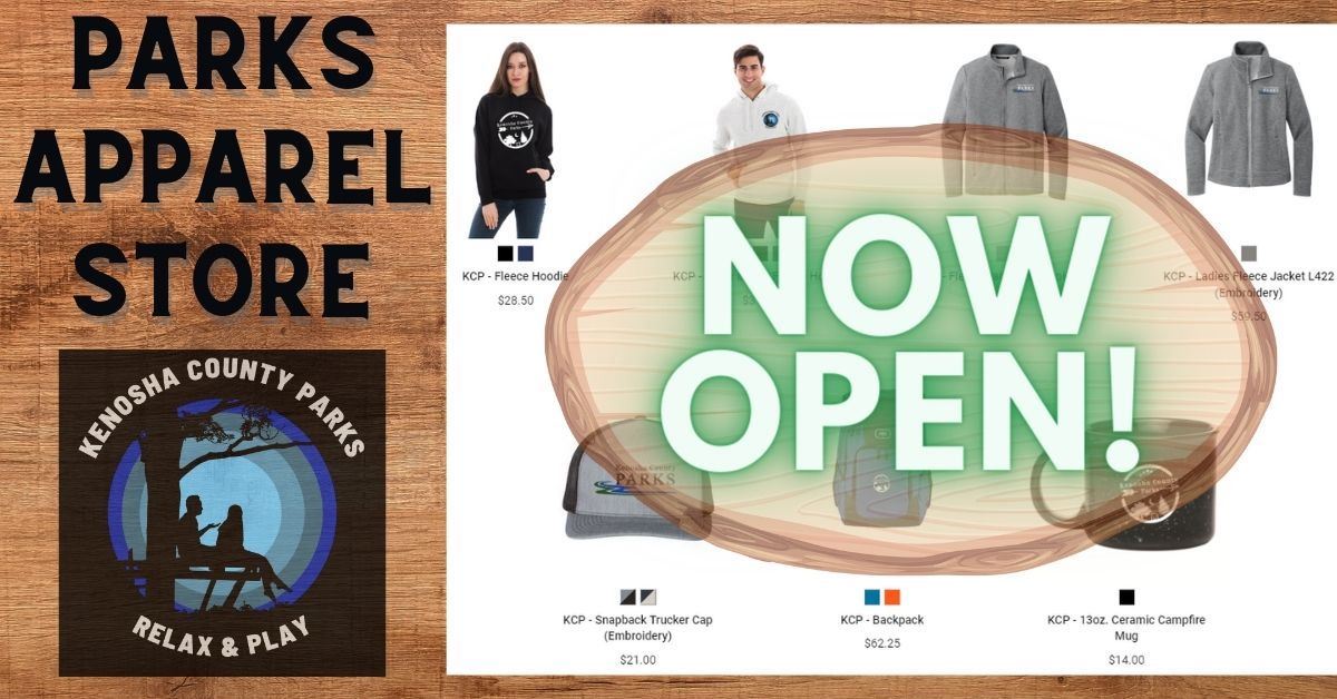 Graphic with text: "Parks Apparel Store Now Open"