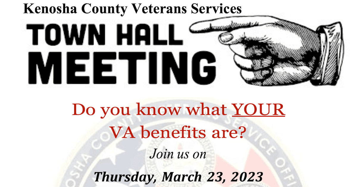 Kenosha County Veterans Services Town Hall Meeting graphic