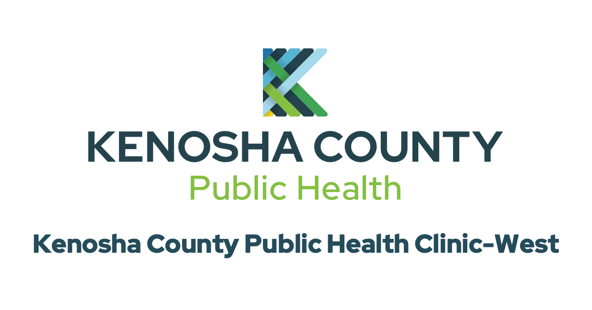 Kenosha County Public Health logo and text "Kenosha County Public Health Clinic-West"