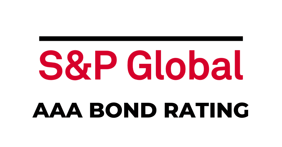 Graphic with S&P Global logo and text: "AAA BOND RATING"