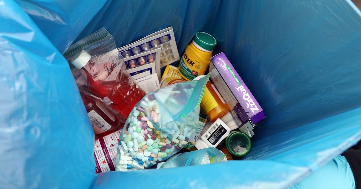 Photo of medications in a drop-off box