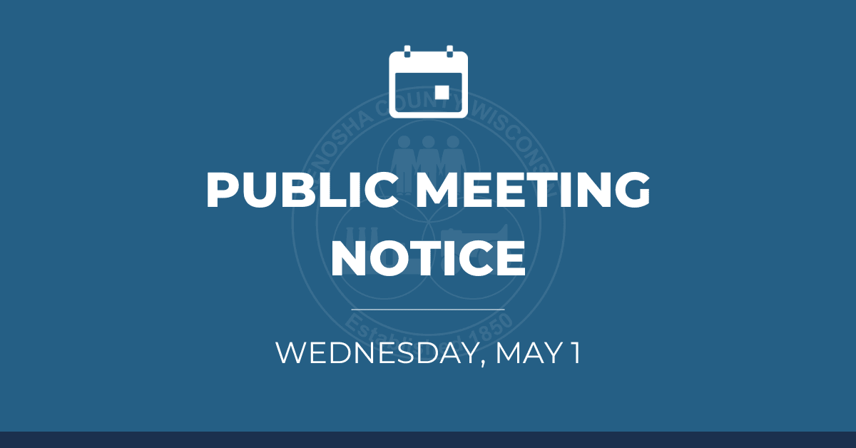 Graphic with text: PUBLIC MEETING NOTICE-WEDNESDAY, MAY 1