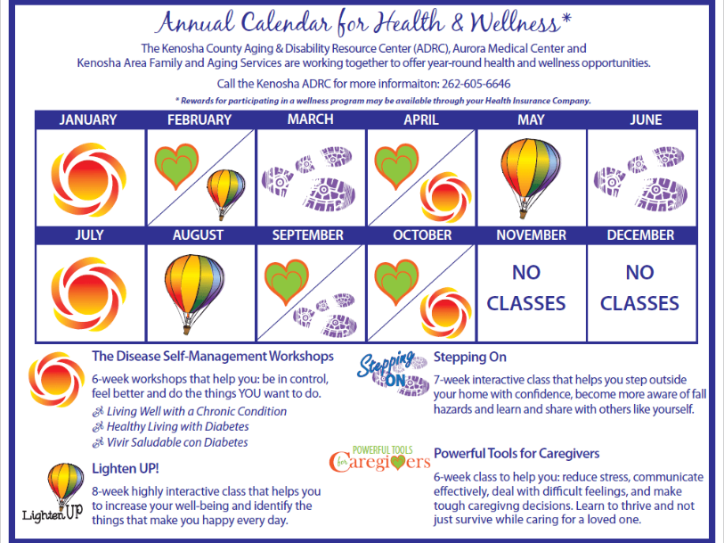 Annual Calendar for Health and Wellness