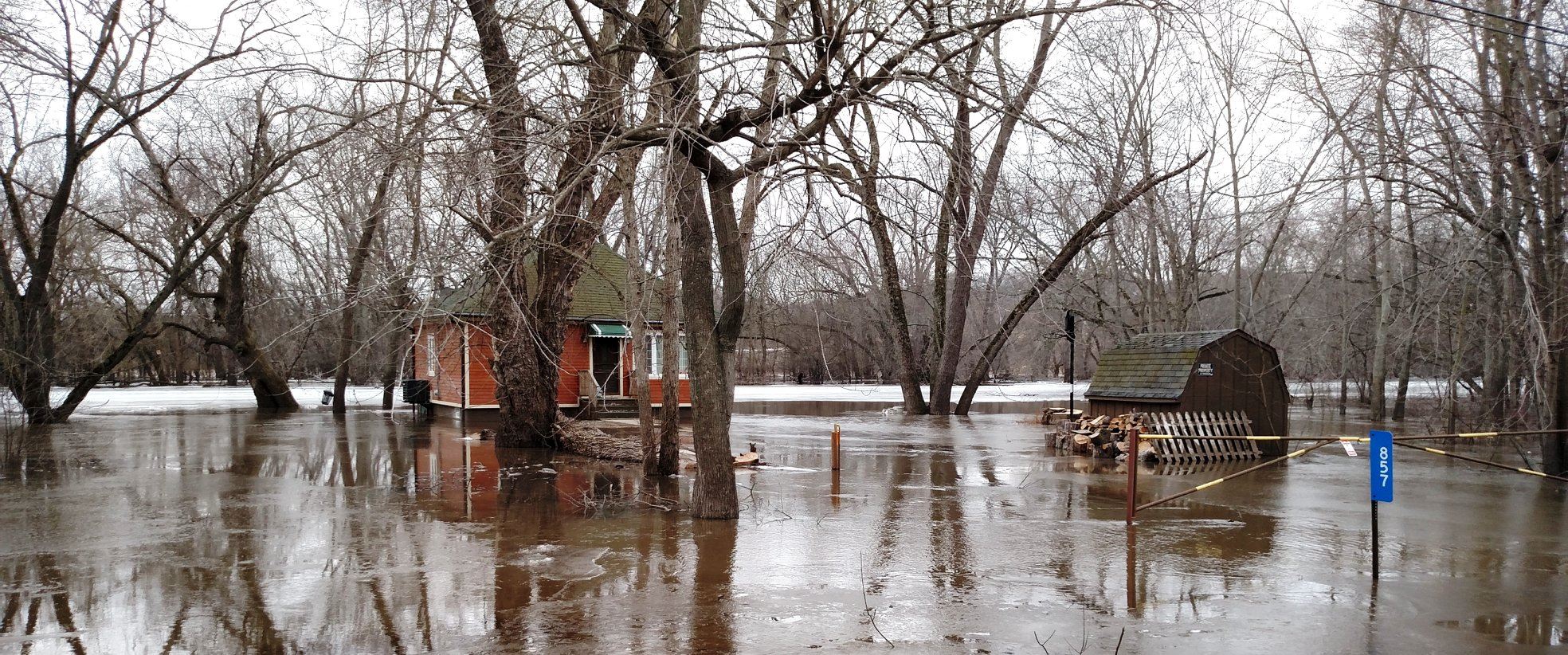 Photo of a flooded house